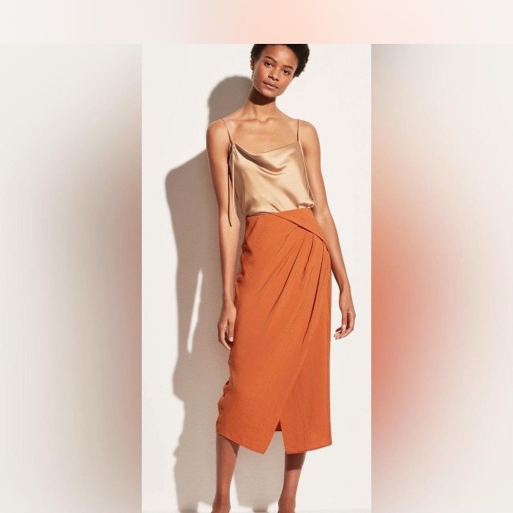 Vince Asymmetrical Orange Skirt